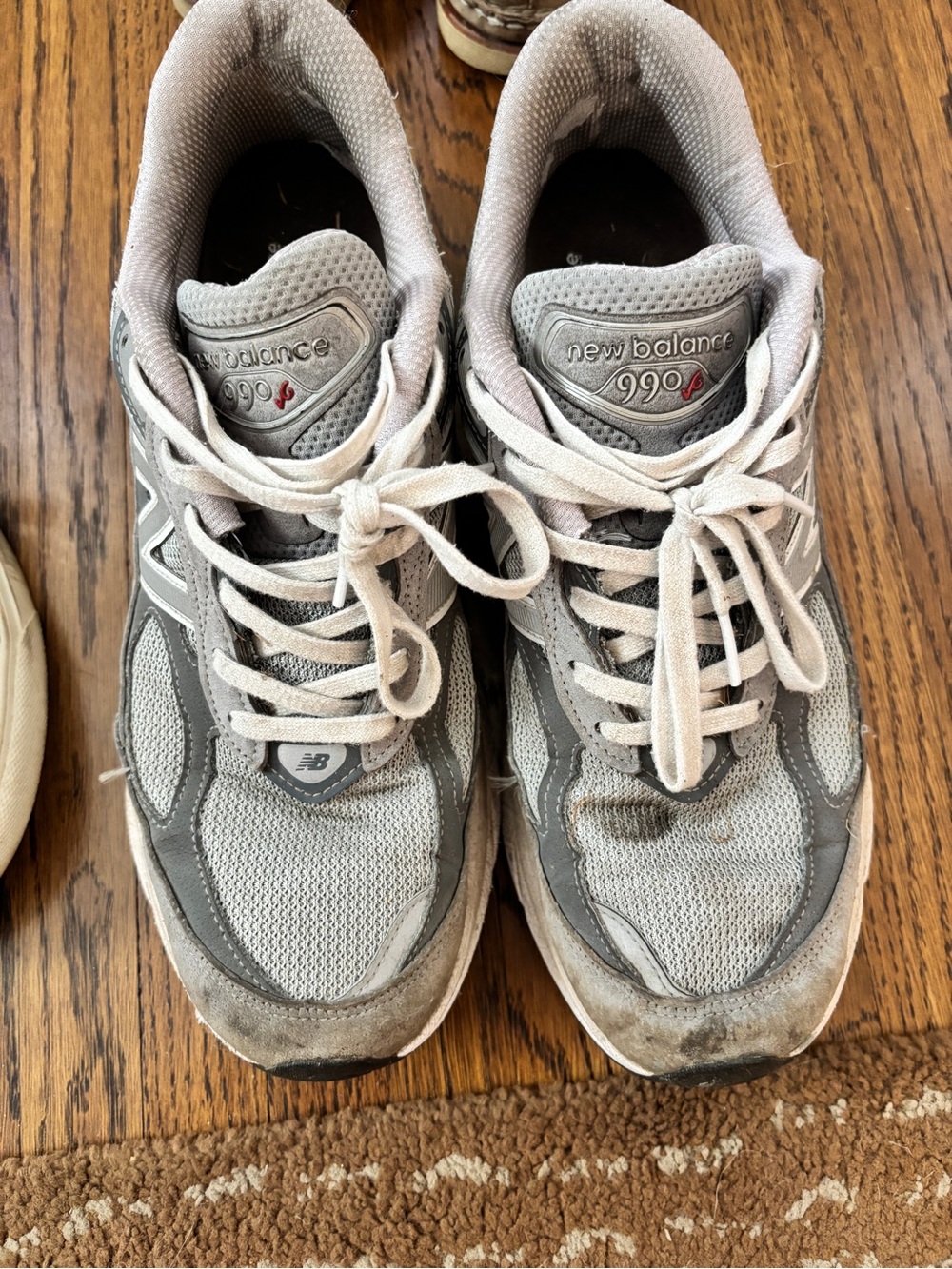 New Balance Gray and Light Gray Kids Sneakers 990